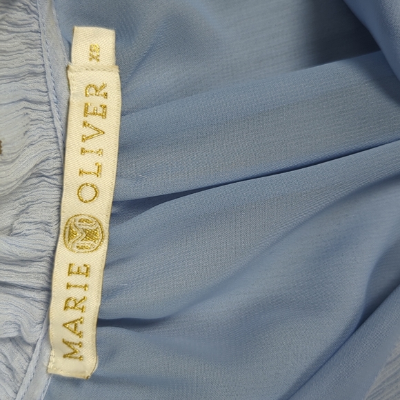 Marie Oliver 100% sky blue silk blouse - Picture 9 of 9